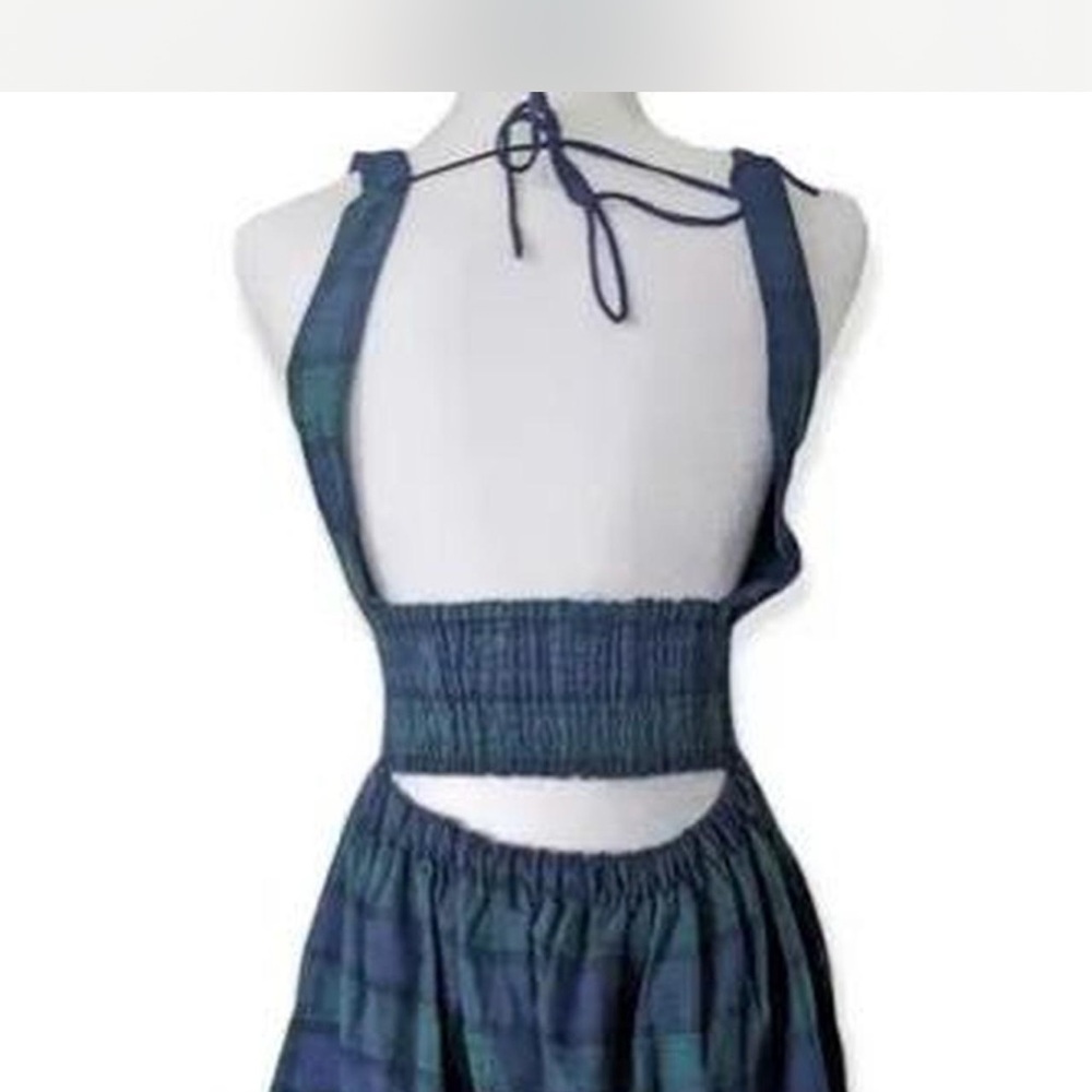 Hill House Green and Black Plaid Midi Dress - Picture 2 of 3